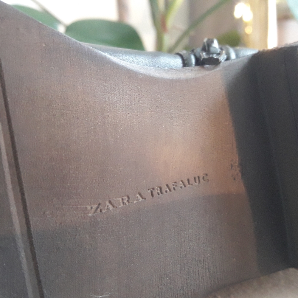 SOLD Black Leather Zara Boots Made in Spain - Picture 7 of 9